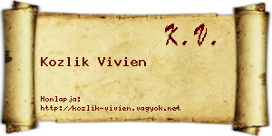 Kozlik Vivien névjegykártya